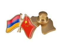 Épingle À Revers Avec Drapeau De La Chine Et De L'Arménie - Broche En Cristal, Accessoire Souvenir De Style National Patriotique Pour Bouton Unisexe A
