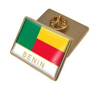 Épingle À Revers Avec Drapeau Du Bénin - Broche Créative Avec Inscription « Drapeau Ethnique », Badge Rectangulaire Patriotique Pour Homme Et Femme