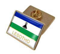 Épingle À Revers Avec Drapeau Du Lesotho - Broche Créative Avec Inscription « Drapeau Ethnique », Badge Rectangulaire Patriotique Pour Homme Et Femme