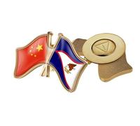 Épingle À Revers Avec Le Drapeau De L'Amitié Entre La Chine Et Les États-Unis, Samoa - Badges Patriotiques Géométriques, Broche Fantaisie, Bijoux Créatifs Pour Femmes, Magnétique A