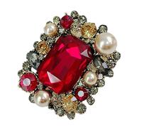 Épingle à revers en cristal tendance vintage broche fonctionnelle fermeture vêtements élégante clip convient pour un usage quotidien style unique broche, White, Comme décrit