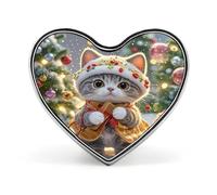 Épingle à revers en métal en forme de chat mignon chantant des chants de Noël exquises et tendance pour sac à dos, chapeau, sac, veste