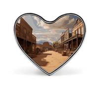 Épingle à revers Léopard Petit Gecko, Cowboy Town, Far West - Broche en forme de cœur pour hommes et femmes, accessoires de costume, épingles à revers en émail léger de 2,5 cm pour sacs à dos, chapeau