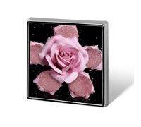 Épingle à revers tendance en forme de rose pailletée pour homme et femme pour sac à dos, chapeau amusant - Badge personnalisé en métal - Boutons et épingles fantaisie (carré)