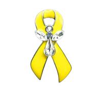 Épingle à ruban de soutien avec cristal étincelant délicat jaune broche unique pour les amateurs de mode bijoux inspirants, Moyen, Comme décrit