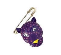 Épingle à tête de léopard accrocheuse avec finition émaillée vibrante - Bijoux rétro pour garde-robe contemporaine - Bijoux artistiques en forme d'animal, taille unique, Comme décrit