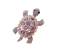 Épingle à thème tortues en cristal étincelant délicat et léger - Bijoux polyvalents pour les occasions spéciales - Bijoux légers de soirée, taille unique, Comme décrit