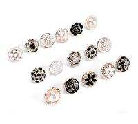 Épingle Bouton Col, Sécurité Femme Chemise Bricolage Vêtement Manteaux Chandail Décoratif Dissimulé Détachable Petite Broche Boucle Antilumière Mode Perle Simulée Clip Châle Pull Kit Bouquet Corsage