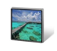 Épingle carrée décorative pour femme, épingle à cravate pour homme, broche carrée mignonne, motifs des Maldives, badges décoratifs pour sacs à dos, vestes et chapeaux