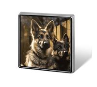 Épingle carrée décorative pour femme, épingle de cravate décorative pour homme, broche carrée mignonne, badges à bouton berger allemand pour sac à dos, veste, chapeau, décoration