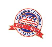 Épingle d ' insigne du 250e anniversaire du jour de l ' indépendance des Américains raffinés en alliage pour vêtements, accessoires de bijoux, cadeaux pour ami, épingle armée commémorative
