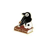 Épingle de corbeau élégante et raffinée - Accessoire de couleur vive - Portable pour enfants et adultes tendance - Broche en alliage, Einheitsgröße, comme décrit