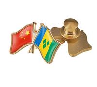 Épingle De Cravate Avec Drapeau De La Chine, De Saint-Vincent-Et-Les Grenadines - Broche Créative Avec Drapeau De Style Ethnique, Badge Patriotique A