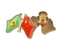 Épingle De Cravate Avec Drapeau De La Chine Et Du Zaïre - Style Ethnique Créatif, Imprimé Drapeau, Épingle À Cravate, Badge Patriotique Pour Hommes Et Femmes, Bouton B