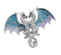 Épingle de mystique à double tête, métal | Thème fantastique, amateurs de styles gothiques, bijoux de costumes élégants pour tenues de nuit, pour vêtements
