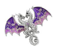 Épingle de mystique à double tête, métal | Thème fantastique, amateurs de styles gothiques, bijoux de costumes élégants pour tenues de nuit, pour vêtements