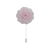 Épingle de revers à fleurs en satin, badge de mari Lot de 10 ou 20 épingles à revers en satin argenté et strass, 7 x 10 cm, en mousseline de soie noire, avec fleur rose(Light Pink)