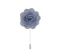 Épingle de revers à fleurs en satin, badge de mari Lot de 10 ou 20 épingles à revers en satin argenté et strass, 7 x 10 cm, en mousseline de soie noire, avec fleur rose(Dark Gray)
