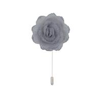 Épingle de revers à fleurs en satin, badge de mari Lot de 10 ou 20 épingles à revers en satin argenté et strass, 7 x 10 cm, en mousseline de soie noire, avec fleur rose(Light Grey)
