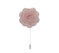 Épingle de revers à fleurs en satin, badge de mari Lot de 10 ou 20 épingles à revers en satin argenté et strass, 7 x 10 cm, en mousseline de soie noire, avec fleur rose(Cedar)