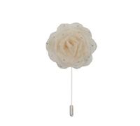 Épingle de revers à fleurs en satin, badge de mari Lot de 10 ou 20 épingles à revers en satin argenté et strass, 7 x 10 cm, en mousseline de soie noire, avec fleur rose(Apricot)