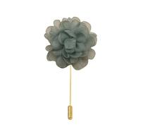 Épingle de revers à fleurs en satin, badge de mari Lot de 3 épingles à revers en satin argenté et fleur en mousseline de soie noire, 10 x 9 cm(Sage Green)
