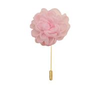 Épingle de revers à fleurs en satin, badge de mari Lot de 3 épingles à revers en satin argenté et fleur en mousseline de soie noire, 10 x 9 cm(Light pink)