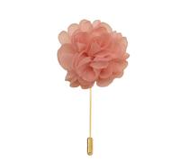 Épingle de revers à fleurs en satin, badge de mari Lot de 3 épingles à revers en satin argenté et fleur en mousseline de soie noire, 10 x 9 cm(Deep Pink)