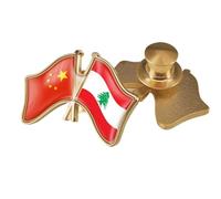 Épingle De Revers Avec Drapeau De La Chine Et Du Liban - Broche Créative Avec Drapeau De Style Ethnique, Badge Patriotique Pour Homme Et Femme.
