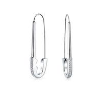 Épingle De Sûreté Symbole De Soutien Pour Les Personnes Déplacées Boucles D'Oreilles Enfilées Cristal Accent Argent Acier Chirurgical Ajouter Des Breloques