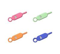 Épingle d'Éjection de Carte SIM, 4 Pièces Outil de Retrait SIM avec Étui Silicone Anti-Perte, Extracteur de Plateau Compatible avec iPhone, Samsung, Huawei et Tablettes, Bleu Rose Orange Vert