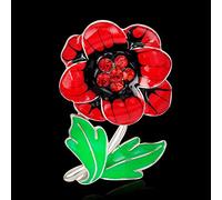 Épingle diamant commémorative, Broche fleur rouge coquelicot