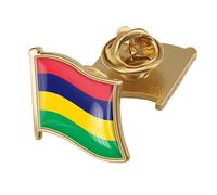 Épingle Drapeau De L'Île Maurice - Épingle Fantaisie En Cristal Avec Drapeau Imprimé, Épinglette Avec Drapeau National, Broche Souvenir Pour Homme Et Femme