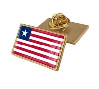Épingle Drapeau Du Libéria - Insigne Fantaisie En Cristal Imprimé Drapeau, Épingles Drapeau National, Broche Souvenir Cadeau Pour Hommes Et Femmes Rectangulaire
