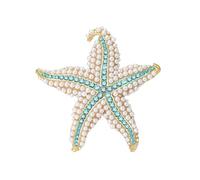 Épingle élégante en alliage d ' étoiles de mer avec des accents de, broche cloutée en pierre, parfaite pour les bureaux ou les fêtes