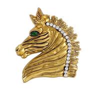 Épingle en alliage en forme de cheval poli, élégant pour la célébration du nouvel an chinois et accessoire de mode pour accent de vêtements