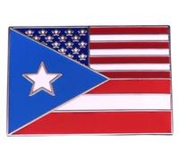 Épingle en émail 3 cm avec drapeau national de l'île des Caraïbes et des États-Unis, des États-Unis, des États-Unis, de Porto Rico Rica, Territoire, croisé, fusionné, mashup, amitié, amour, fierté, 3