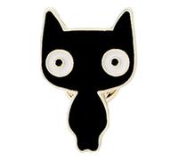 Épingle en émail chat : noir et blanc Mew Mew Badge pour vêtements, Klein, Métal non précieux
