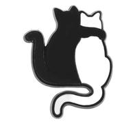 Épingle en émail chat : noir et blanc Mew Mew Badge pour vêtements, Klein, Métal non précieux