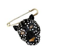 Épingle léopard de styles rétro avec savoir-faire émaillé, accessoire d ' insigne de revers d ' animal unique pour tenue tendance, unisexe, bijoux d ' animaux artistiques