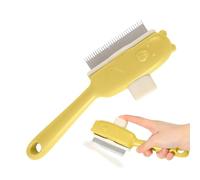 Épingle Lisse pour Petits Chiens, Peigne Droit Chat avec Bouton Ours, Brosse de Toilettage avec Massage pour Animaux pour Nettoyage Quotidien et Baignade en Appartement Intérieur Extérieur Voyage Mais