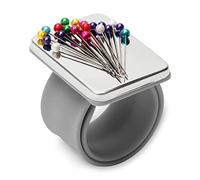 Épingle magnétique pour poignet - Portable - Avec bracelet - Pour couture - Gris