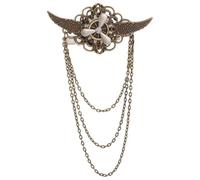 Épingle Steampunk Vintage Aile D'avion avec Chaîne et Glands | Finition Brillante Douce, Bords Lisses, Protège Cheveux et Vêtements, Cosplay et Fêtes