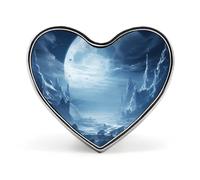 Épingles à boutons en alliage en forme de cœur avec de magnifiques images de paysage, insignes fantaisie drôles en émail personnalisés, brooche en forme de cœur mignon pour vestes, sacs