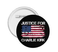 Épingles à boutons Justice pour Charlie Kirk RIP Charlie Kirk Pins et badges ronds à boutons Épingle ronde à la poitrine