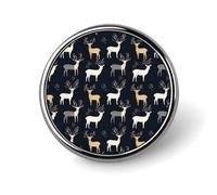 Épingles à boutons pour sacs à dos - Broche ronde tendance avec imprimé élan, gris, blanc, kaki, boutons de sublimation pour décoration de vêtements, chapeaux, badge rond en métal pour homme