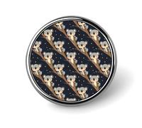 Épingles à boutons pour sacs à dos - Broche ronde tendance avec imprimé koala endormi, boutons de sublimation pour vêtements, chapeaux, décoration en métal pour homme, accessoire de costume