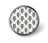 Épingles à boutons pour sacs à dos - Broche ronde tendance avec plumes vertes et hibou, boutons de sublimation pour vêtements, chapeaux, décoration en métal pour homme, accessoire de costume