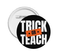 Épingles à boutons rétro Halloween pour truc ou enseigner, Badge rond amusant pour professeur d'halloween, épingles de décoration d'halloween pour vêtements, sac, accessoires de chapeau