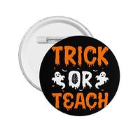Épingles à boutons rétro Halloween pour truc ou enseigner, Badge rond amusant pour professeur d'halloween, épingles de décoration d'halloween pour vêtements, sac, accessoires de chapeau